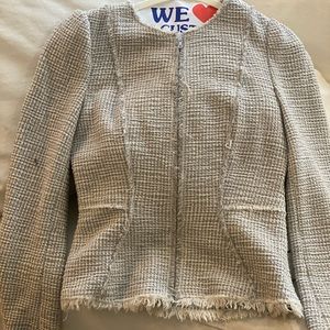 Rebecca Taylor jacket with grey/silver metallic threading tweed jacket